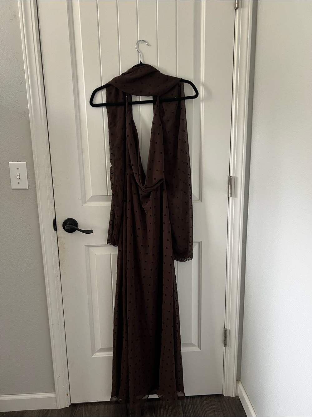 Zara Brown Polka Dot Maxi Dress